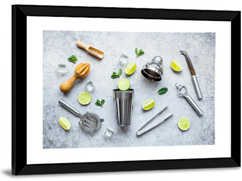 Mojito Bar Utensils Wall Art