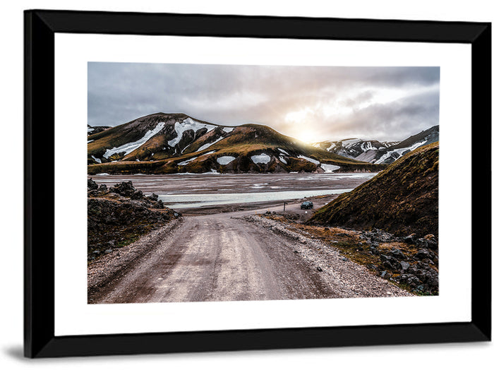 Gravel Road at Landmannalaugar Wall Art as a framed print
