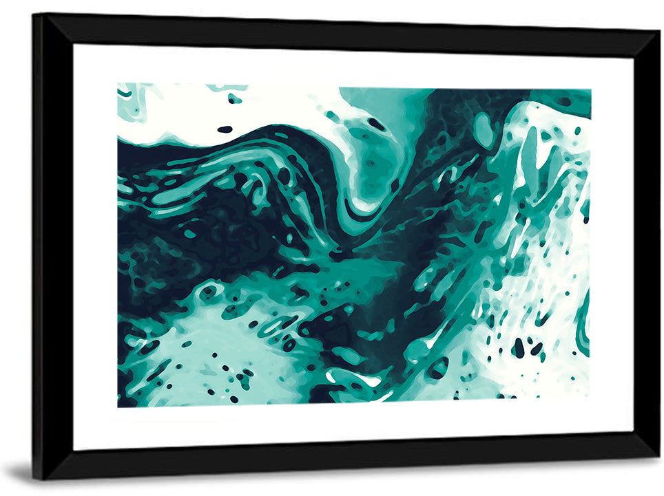 Teal Wave Abstract Wall Art