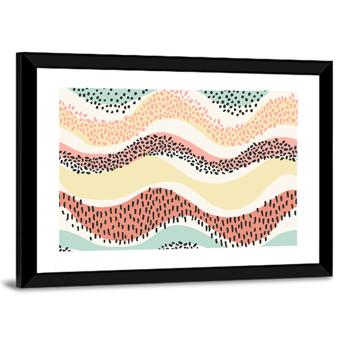 Pastel Pond Waves Wall Art as a framed print
