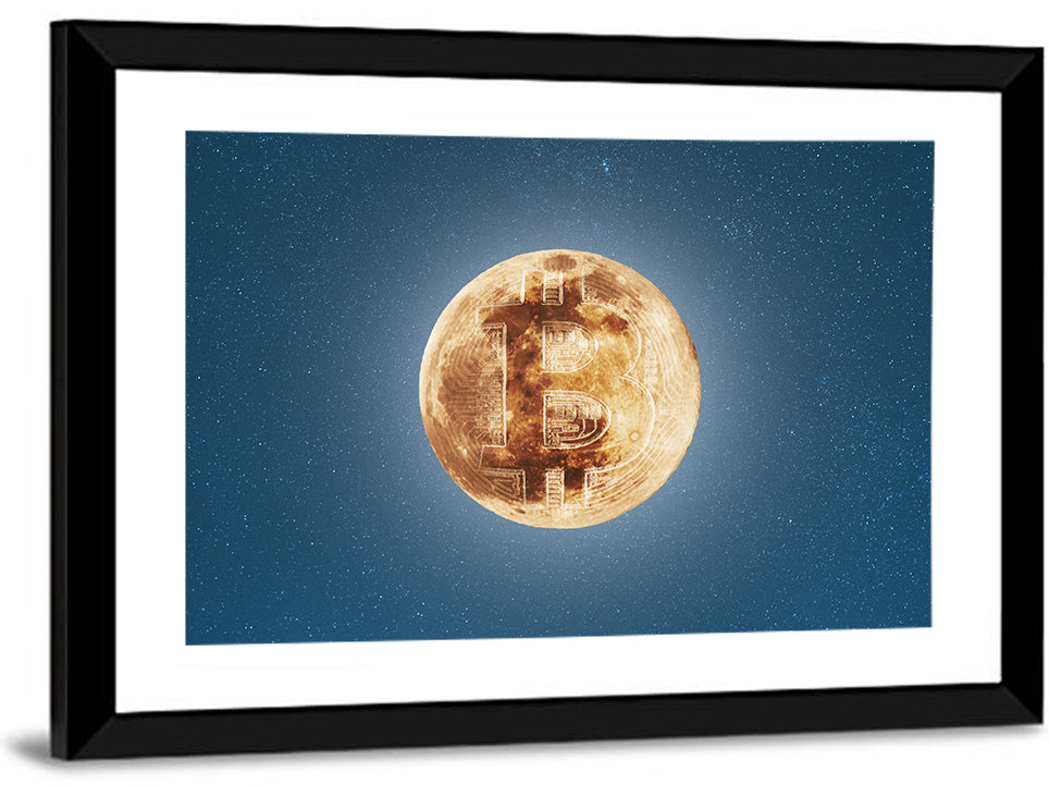 Bitcoin Circuit Moon Wall Art