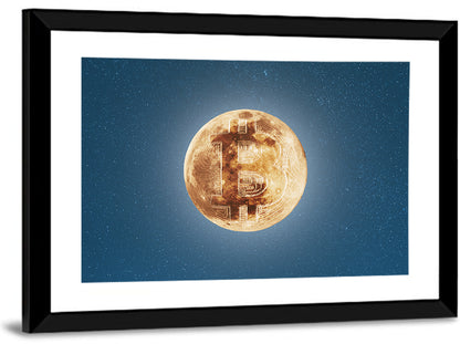 Bitcoin Circuit Moon Wall Art