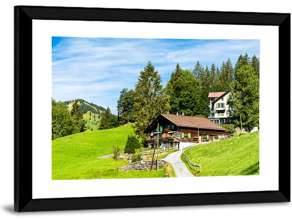 Wengen Alpine Chalet Path Wall Art