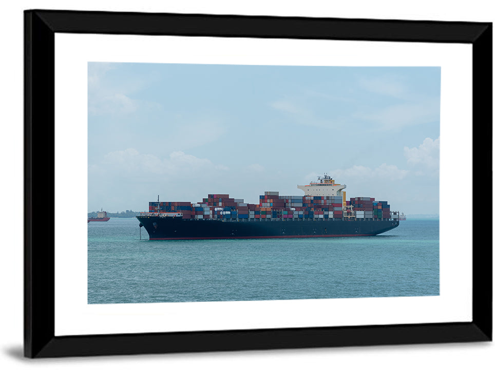 Harbor Container Ship at Sea Wall Art