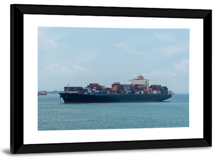 Harbor Container Ship at Sea Wall Art