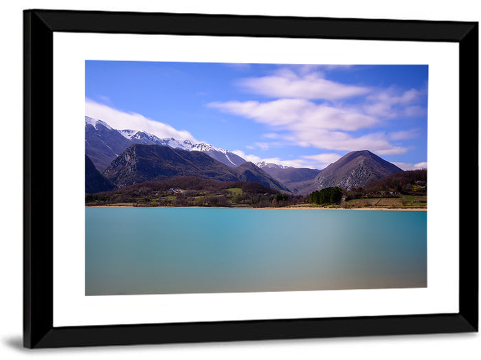 Castel San Vincenzo Lake Wall Art as a framed print