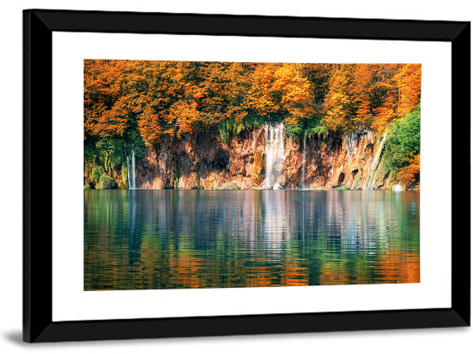 Autumn Reflections at Plitvice Lakes Wall Art