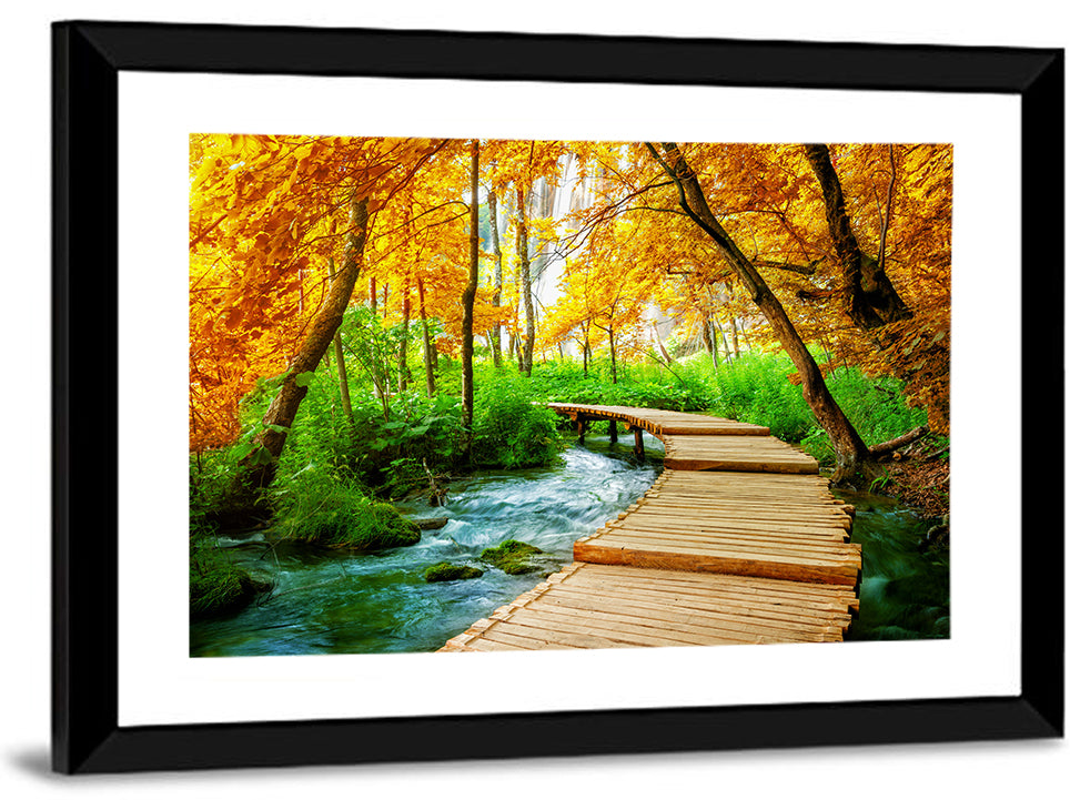Plitvice Autumn Boardwalk Wall Art