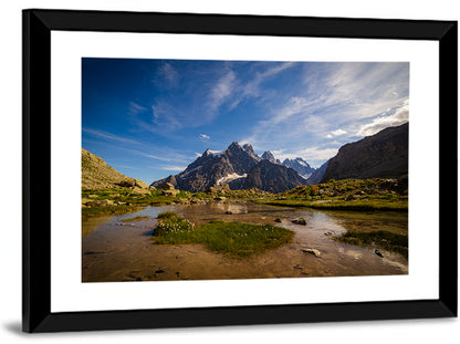 La Meije Alpine Lake and Stone Hut Wall Art