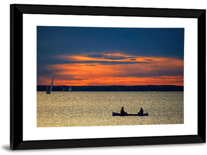 Ottawa River Sunset Canoe Wall Art