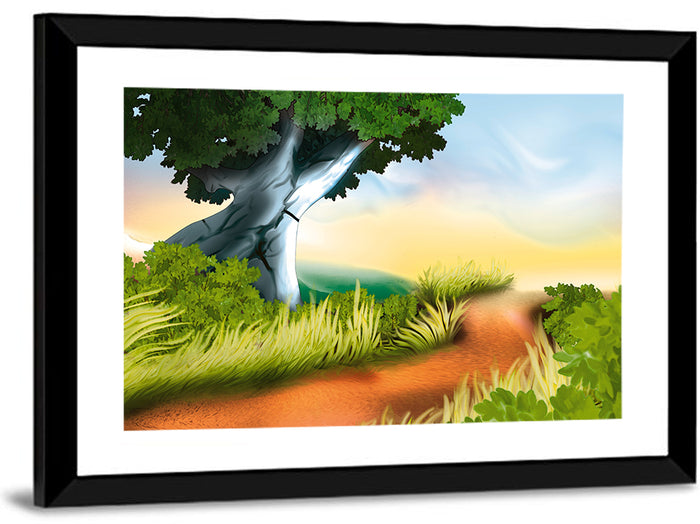 Dirt Track Illustration Wall Art as a framed print