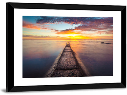 Stone Pier to Glowing Horizon Wall Art
