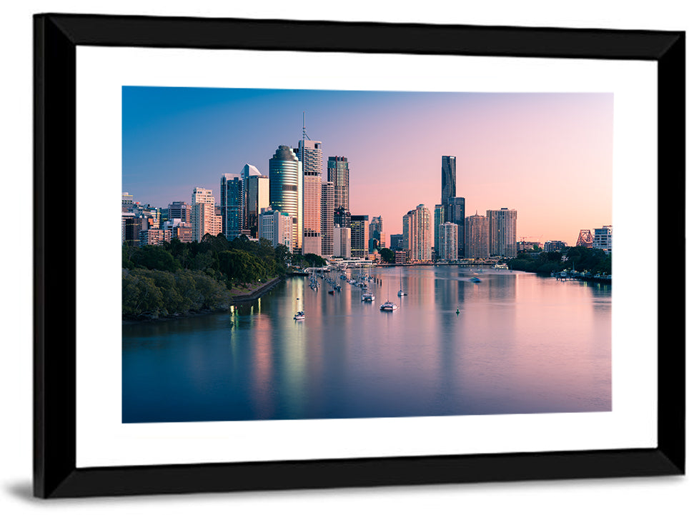 Brisbane River Skyline at Dusk Wall Art