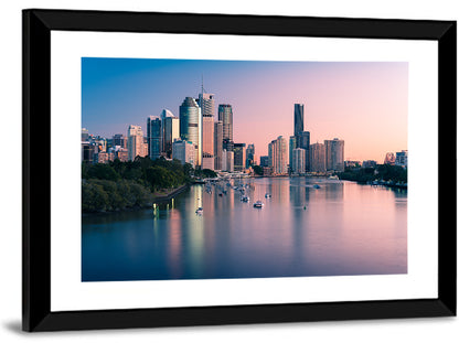 Brisbane River Skyline at Dusk Wall Art
