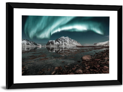 Lofoten Aurora Reflection Wall Art