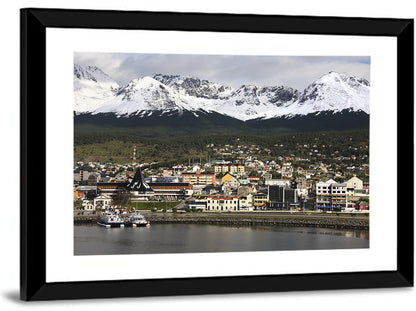 Ushuaia Harbor and Snowcapped Mountains Wall Art