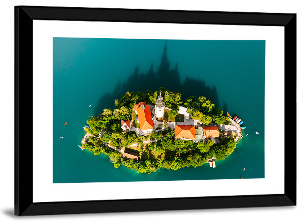 Bled Island Aerial View Wall Art