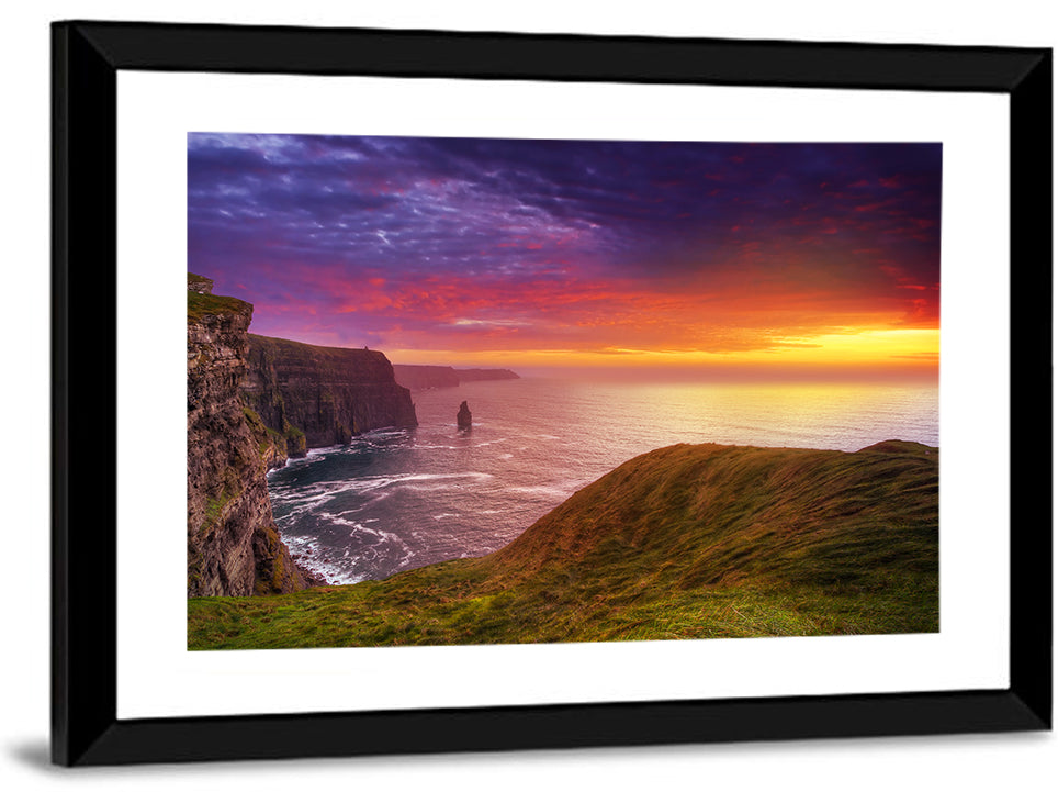 Cliffs of Moher Sea Stack at Sunset Wall Art