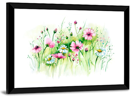 Airy Wildflower Meadow Watercolor Wall Art