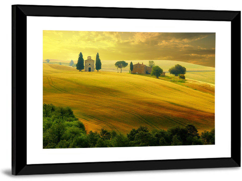 Tuscany Golden Hour Landscape Wall Art