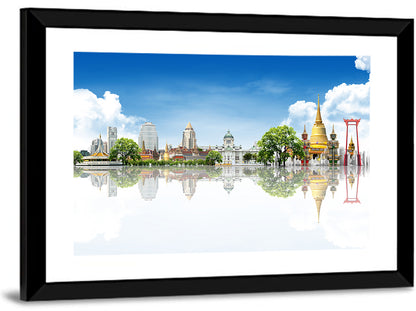 Bangkok Landmarks Reflection Scene Wall Art