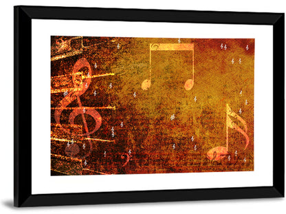 Grunge Sheet Music Collage Wall Art