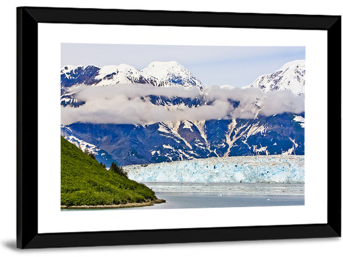 Hubbard Glacier and Snowcapped Peaks Wall Art as a framed print