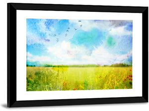 Watercolor Floral Field Wall Art