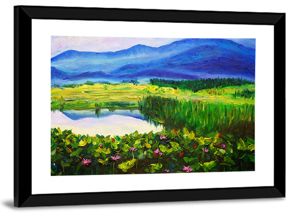 Summer Lake with Lotus Blossoms Wall Art