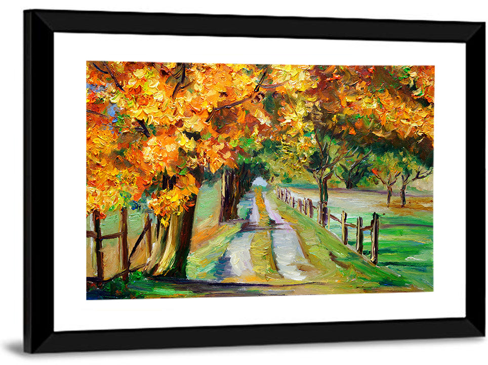 Maple-lined Country Road Wall Art