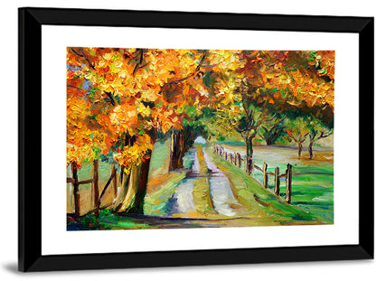 Maple-lined Country Road Wall Art