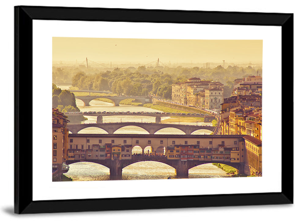 Ponte Vecchio at Golden Hour Wall Art