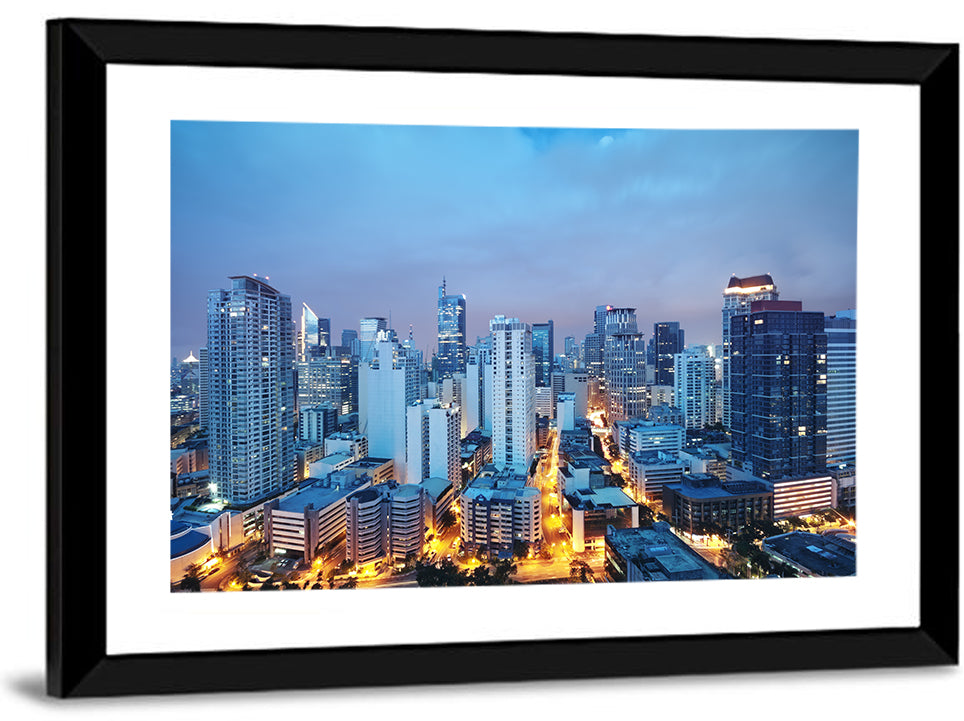 Manila Cityscape at Dusk Wall Art