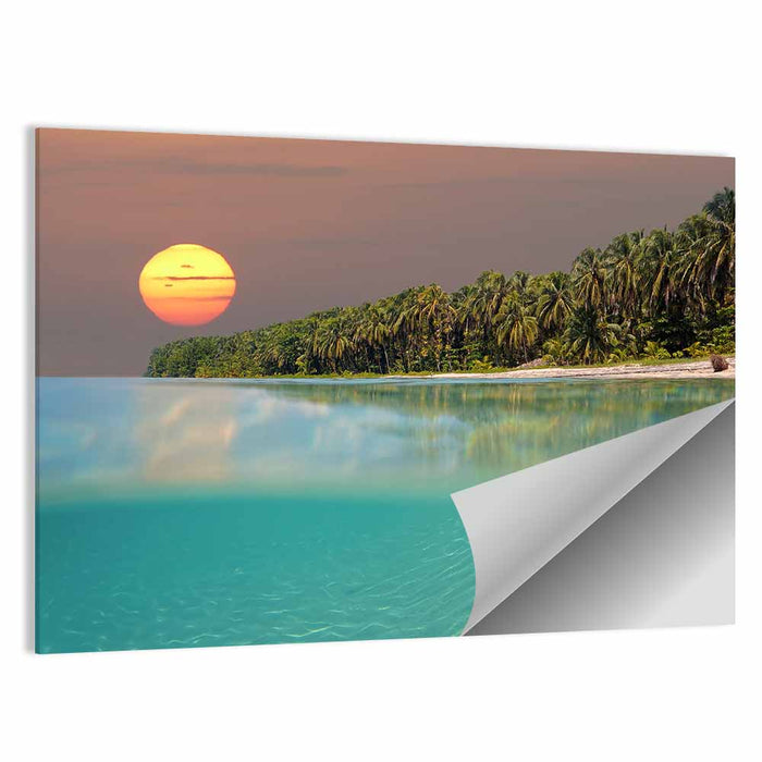 Split-level Caribbean Sunset Wall Art as a poster print