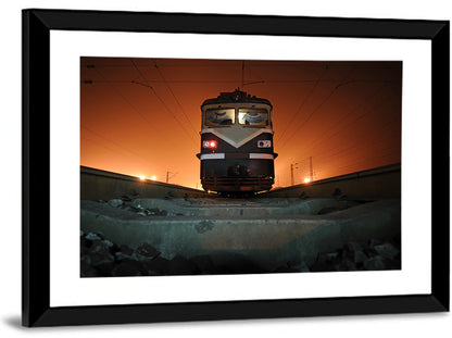 Cinematic Night Electric Locomotive Wall Art