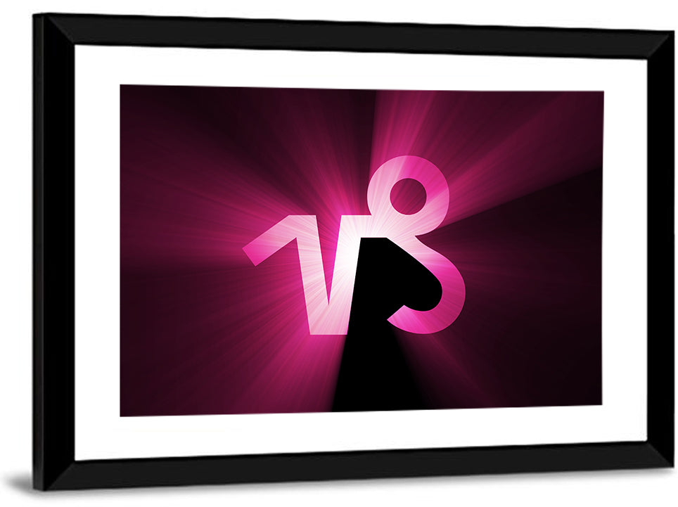 Glowing Capricorn Symbol Wall Art