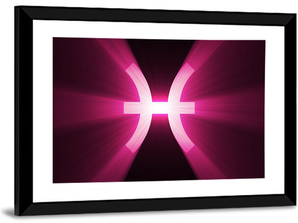 Magenta Pisces Symbol Wall Art