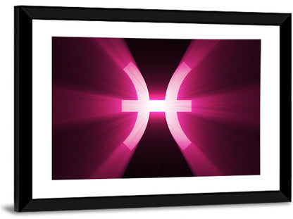 Magenta Pisces Symbol Wall Art