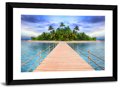 Tropical Island Pier Perspective Wall Art