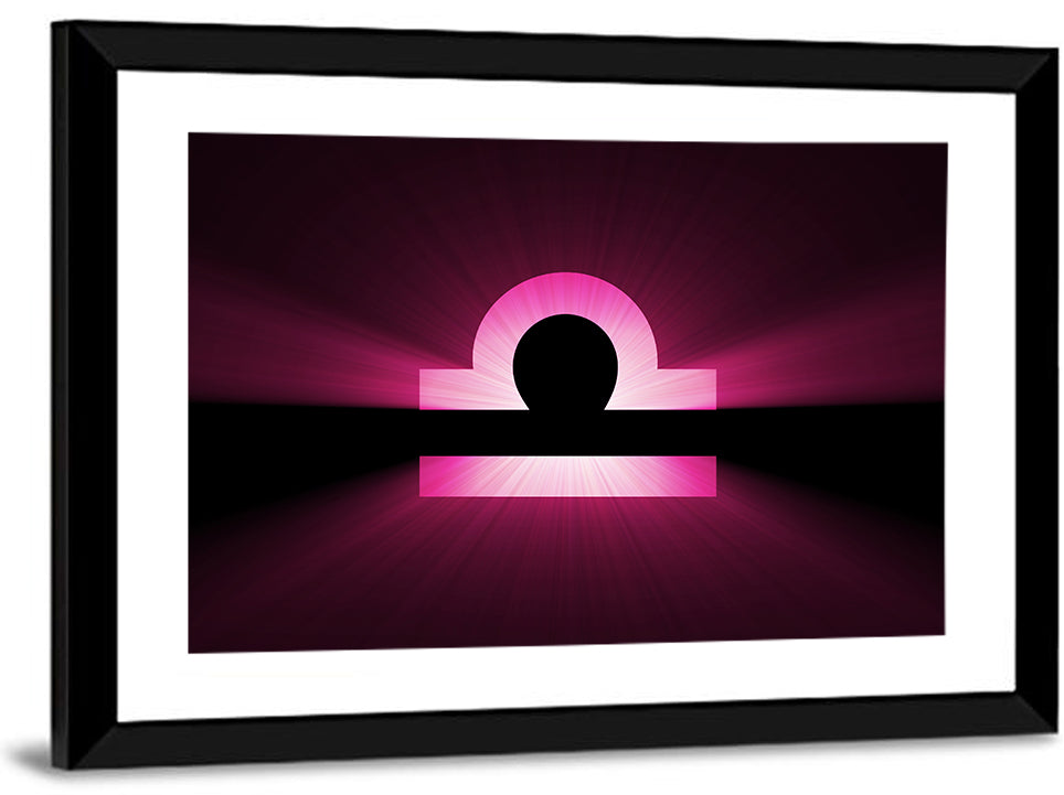 Libra Symbol Neon Glow Wall Art