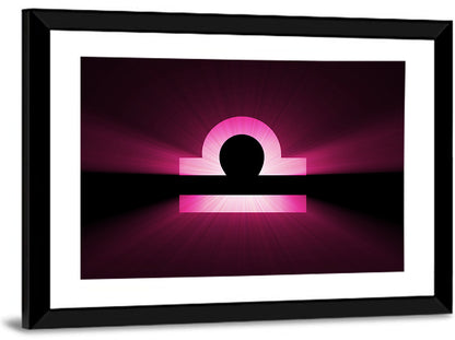 Libra Symbol Neon Glow Wall Art