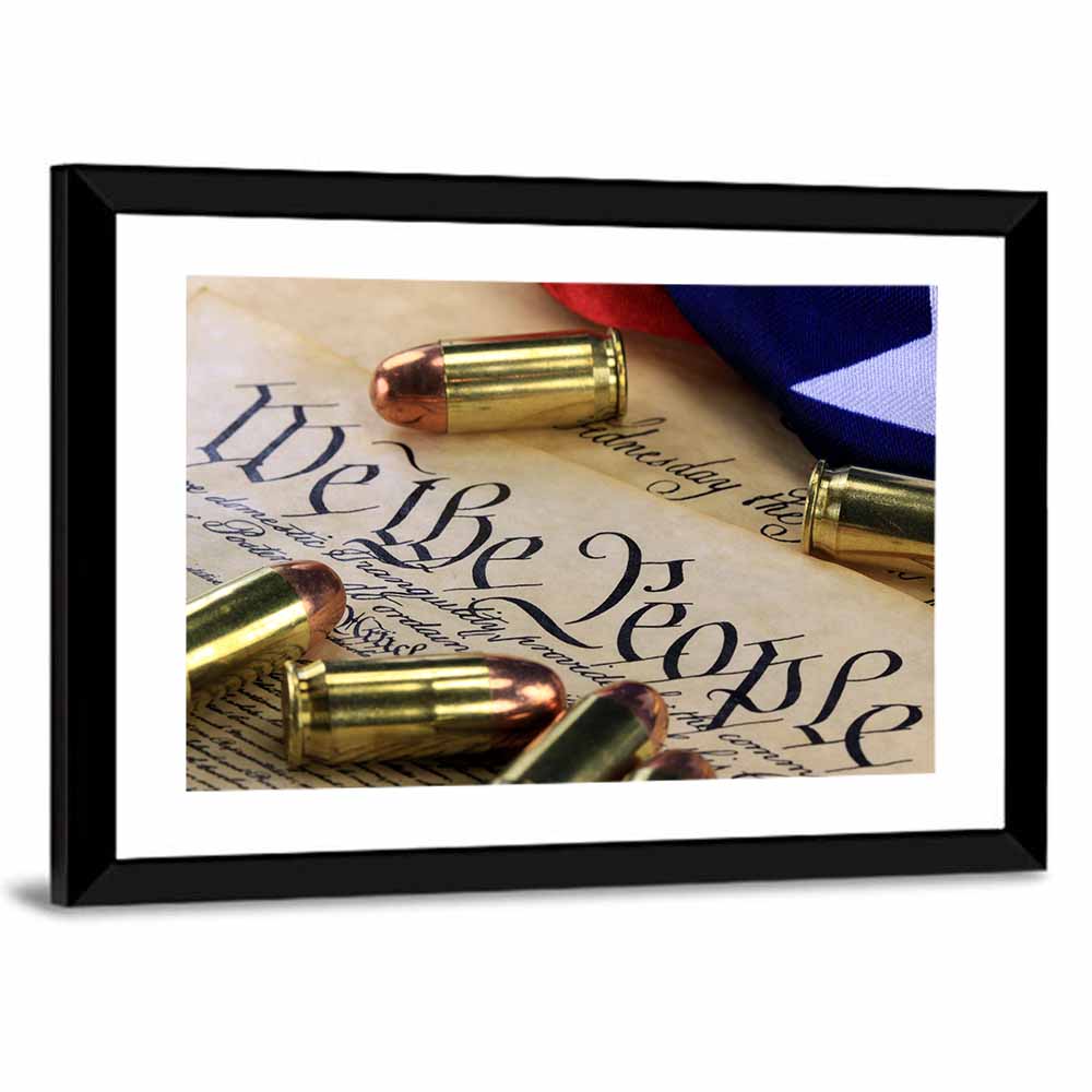 Second Amendment Bullets on Constitution Wall Art