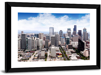 Aerial Seattle Skyline Cityscape Wall Art