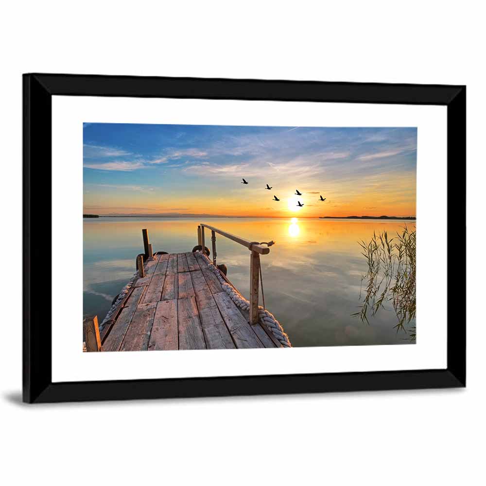 Wooden Pier at Sunset Wall Art