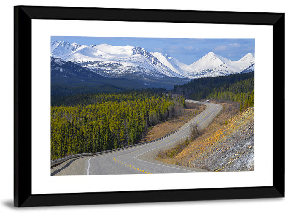 Alaska Highway Winding Road and Rv Wall Art