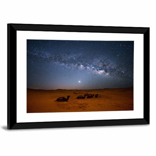 Sahara Night Sky with Camels Wall Art