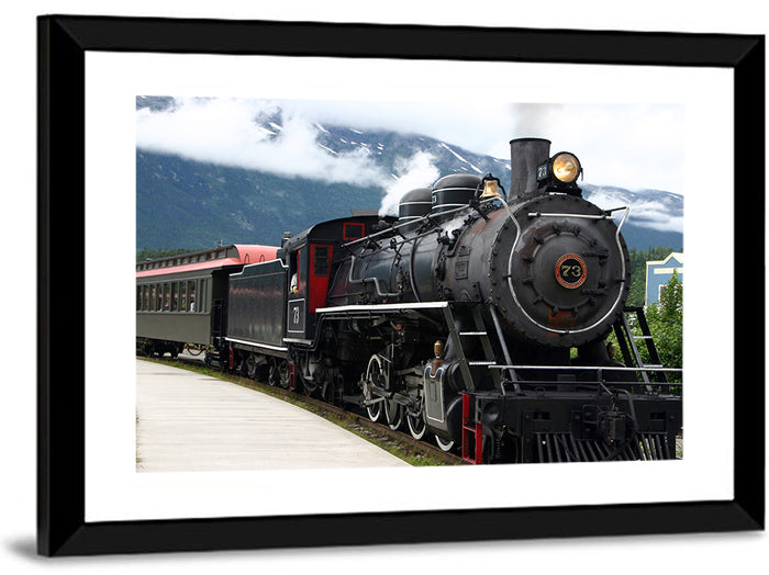 Skagway Steam Locomotive No. 73 Wall Art as a framed print