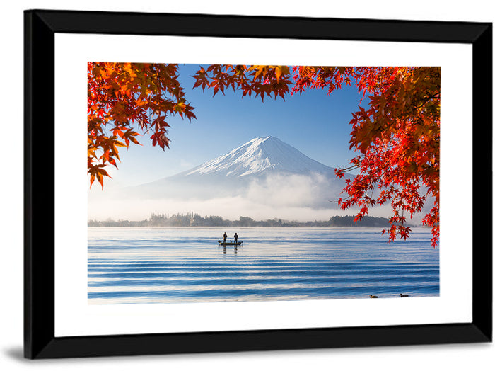 Mount Fuji Over Lake Kawaguchiko Wall Art as a framed print