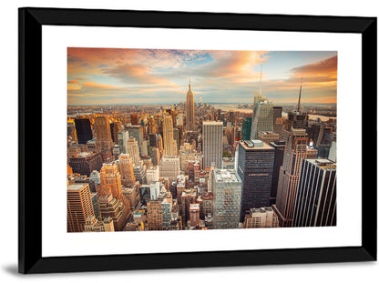 Midtown Manhattan Skyline at Sunset Wall Art