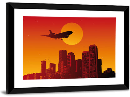 Tri Jet Sunset Skyline Wall Art